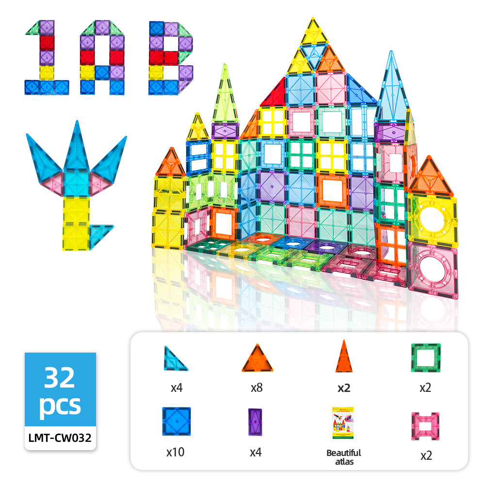 3D Magnetic Building Tiles for Kids – DIY Construction Blocks STEM Educational Toy Set
