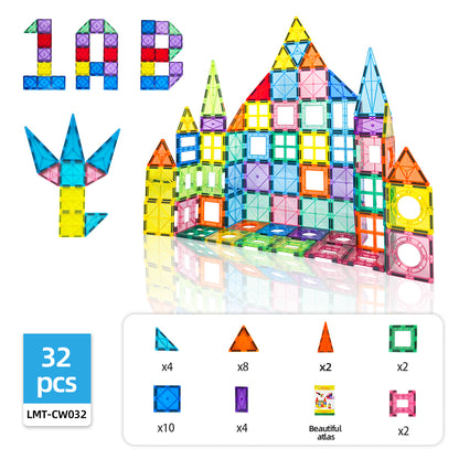 3D Magnetic Building Tiles for Kids – DIY Construction Blocks STEM Educational Toy Set