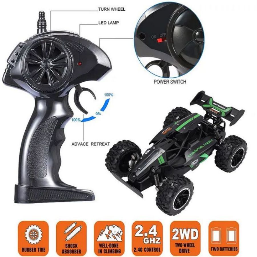 2.4GHz RC Racing Car for Kids – High-Speed Alloy Remote Control Toy Vehicle, USB Rechargeable Racing Car with Easy Assembly