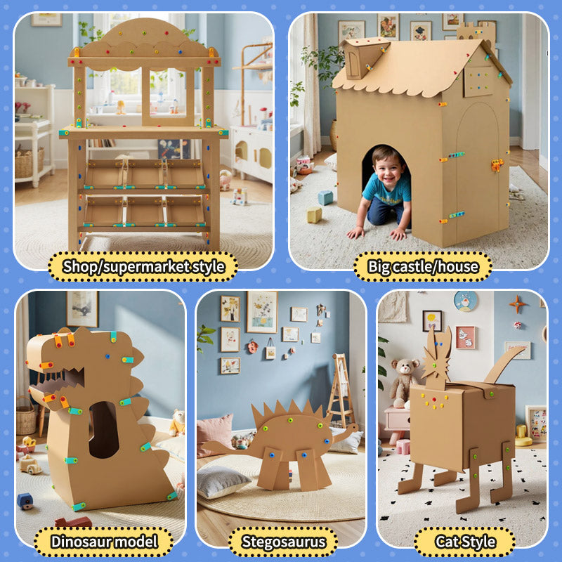 214-Piece Kids DIY Construction Toy Set – STEM Educational Nuts, Bolts & 3D Building Kit