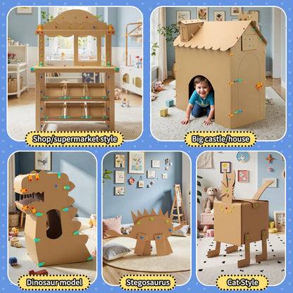 214-Piece Kids DIY Construction Toy Set – STEM Educational Nuts, Bolts & 3D Building Kit