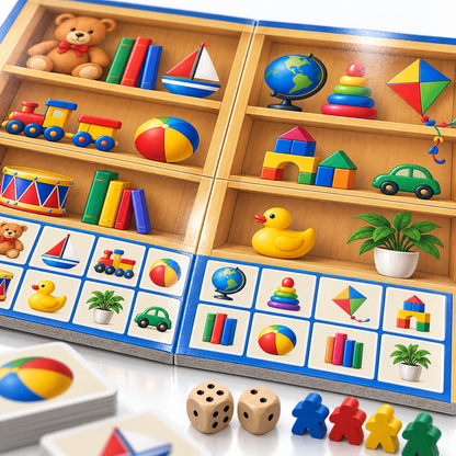 Jinayon Educational Board Game Shelf | Wooden Toy Storage Rack