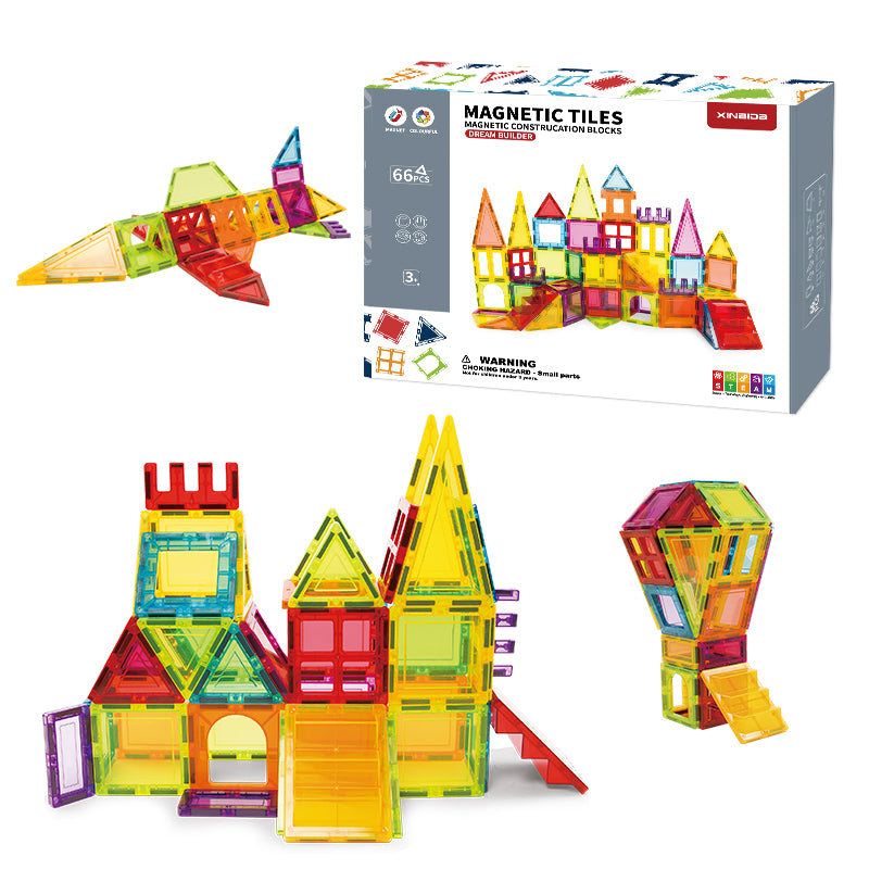 3D Magnetic Building Blocks for Kids – DIY Clear Magnet Tiles STEM Construction & Educational Toy Set