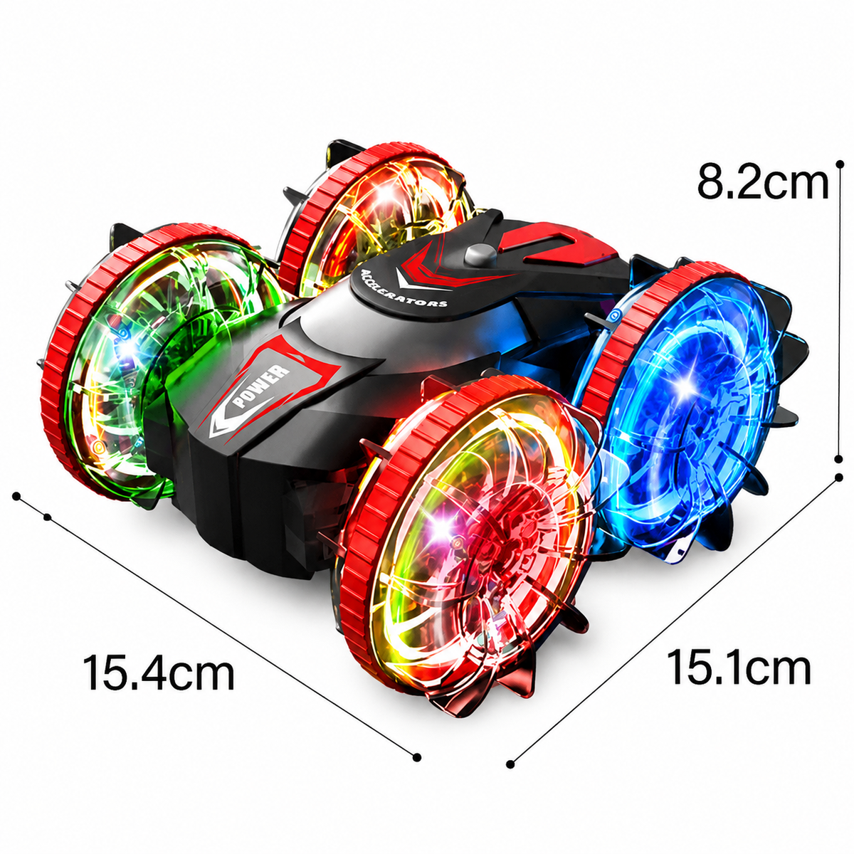 360° Dual-Sided Stunt RC Car for Kids – Mini Amphibious Drifting Vehicle with Watch-Style Dual Control, 360° Flips and Outdoor Racing Toy