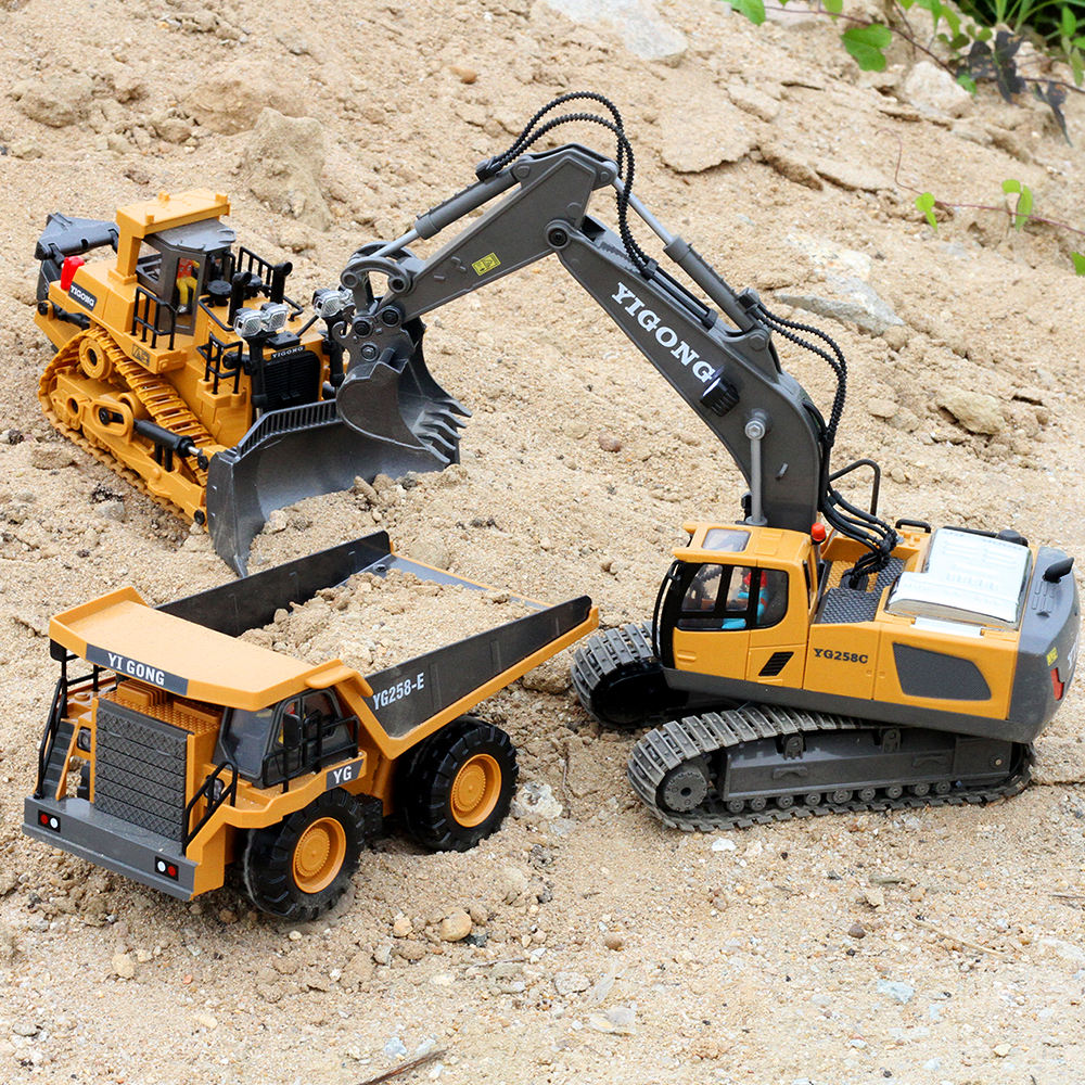 1:20 Scale RC Excavator Toy for Kids – 2.4GHz 11-Channel Remote Control Construction Truck with Lights and Music, Engineering Vehicle Educational Gift