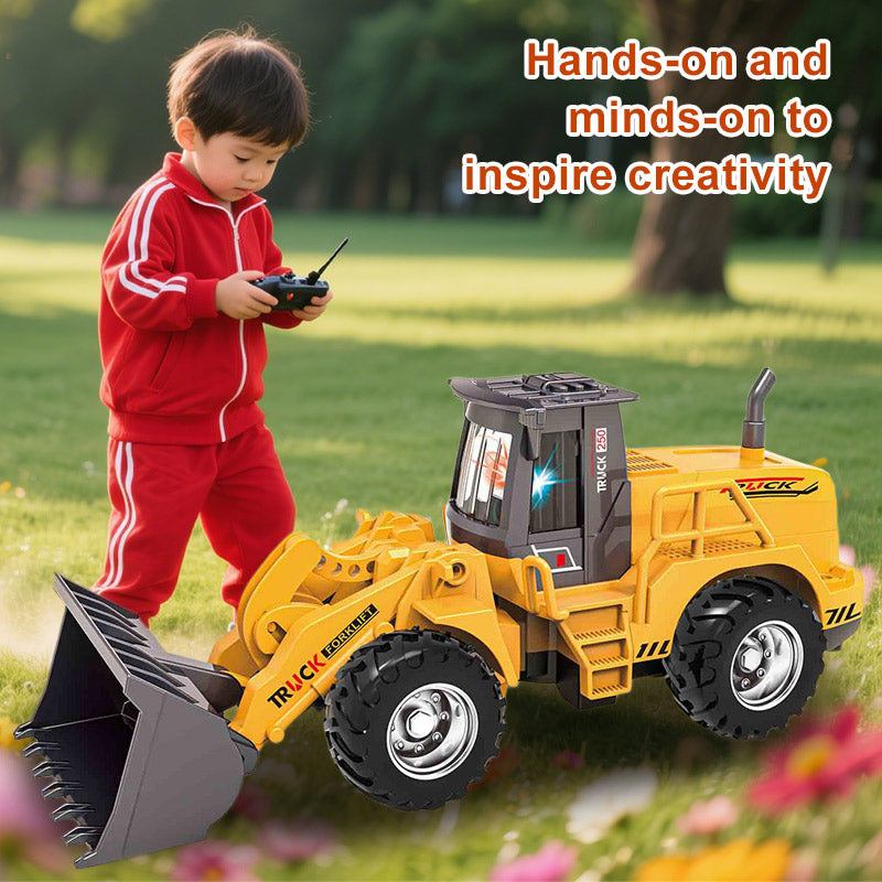 RC Construction Tractor Toy for Kids – Electric Remote Control Farm Vehicle with Lights, Rechargeable Toy Tractor for Boys and Girls