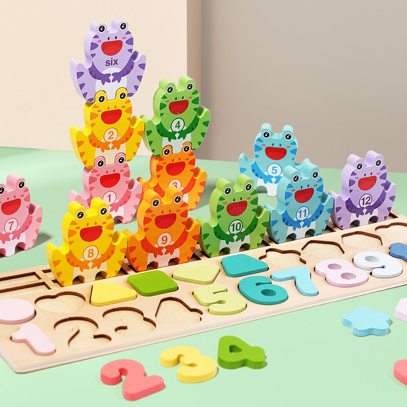 Wooden Montessori Matching Puzzle Board for Kids – Educational Shape Matching Toy for Fine Motor Skills