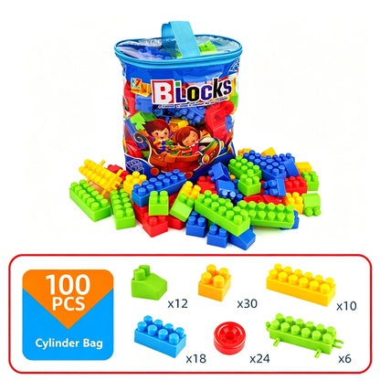 Large Plastic Building Blocks for Kids – Montessori DIY Construction Toy Set for Boys & Girls