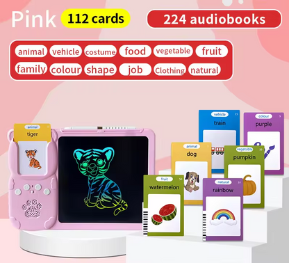 2-in-1 Kids Educational Drawing Board & Talking Flash Cards – Interactive Learning Toy for Toddlers