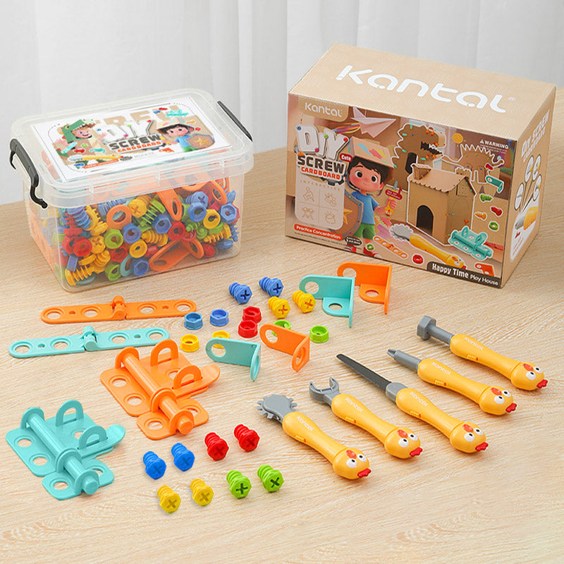 214-Piece Kids DIY Construction Toy Set – STEM Educational Nuts, Bolts & 3D Building Kit