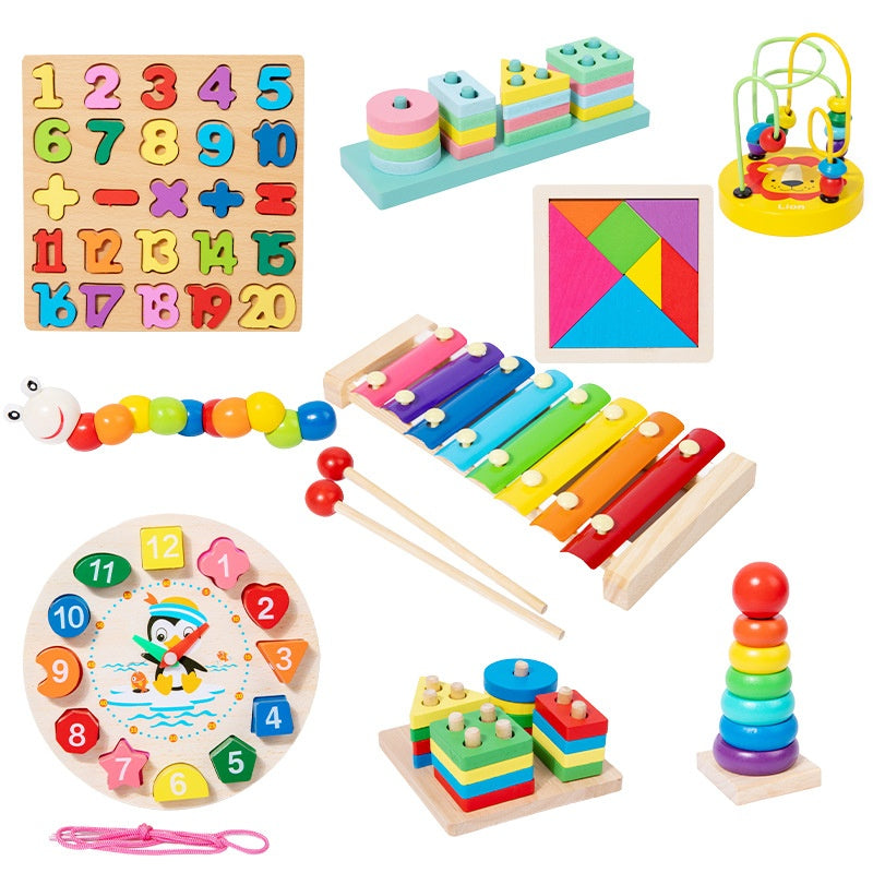 Montessori Wooden Musical Toy Set for Kids – Xylophone Piano, Bead Maze & Early Learning Activities