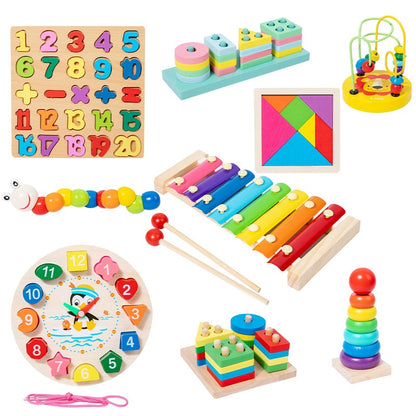 Montessori Wooden Musical Toy Set for Kids – Xylophone Piano, Bead Maze & Early Learning Activities