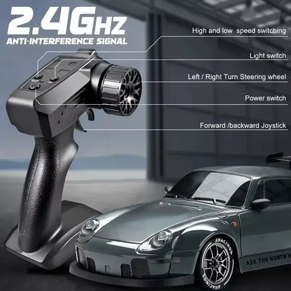 4WD RC Drift Car 1:24 Scale 2.4GHz Remote Control High Speed Stunt Racing Car with LED Lights, Boys Toy Gift Wholesale