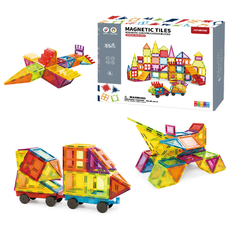 3D Magnetic Building Blocks for Kids – DIY Clear Magnet Tiles STEM Construction & Educational Toy Set
