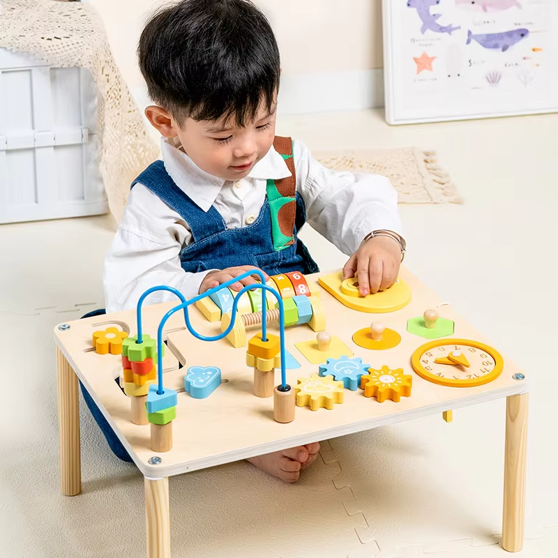 8-in-1 Montessori Wooden Sensory Activity Table for Toddlers – Baby Educational Learning Board & Preschool Toy