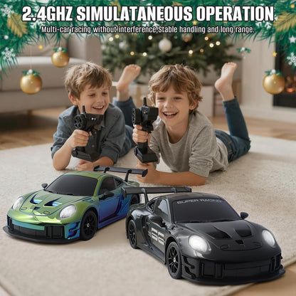 DWI DOWELLIN 1:24 Scale RC Drift Car – 2.4GHz 4WD Remote Control Racing Car, 15km/h Speed, Racing Tires, Drift Tires and LED Lights for Kids