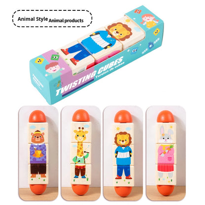Infant & Toddler Educational Building Blocks – Rotating Puzzle Toy for Fine Motor Skills and Logical Thinking