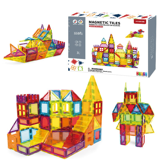 3D Magnetic Building Blocks for Kids – DIY Clear Magnet Tiles STEM Construction & Educational Toy Set