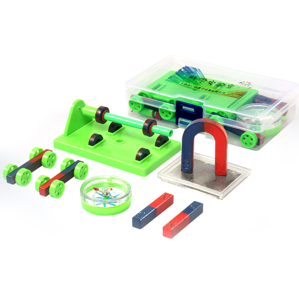 DIY Physics Magnet Set for Kids – Bar, Ring & Horseshoe Magnets with Compass for Science Experiments