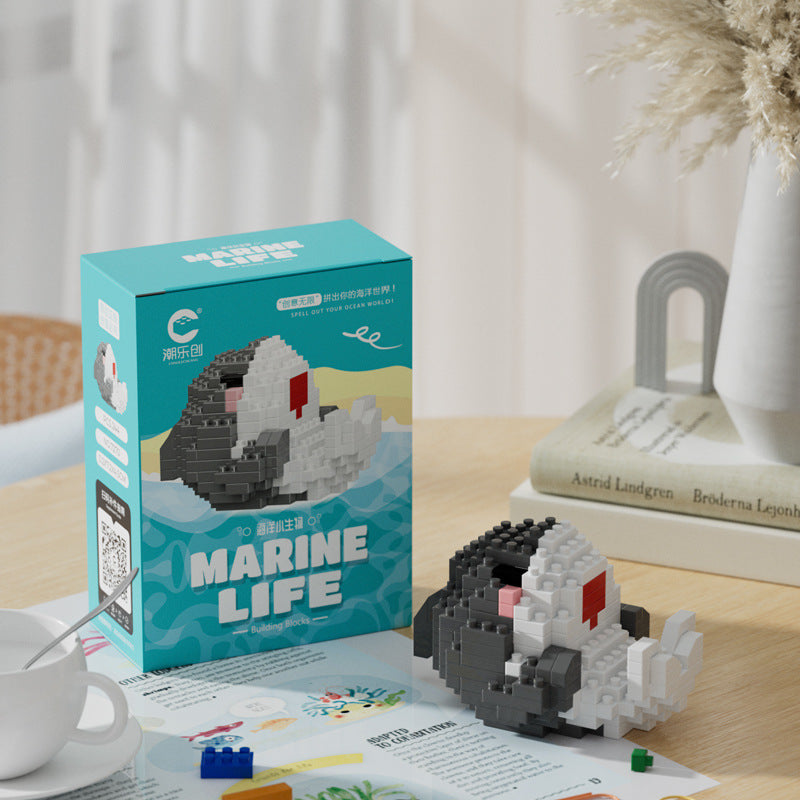 Sea World Mini Building Blocks Set – DIY Marine Animal Micro Bricks Educational Toy for Kids