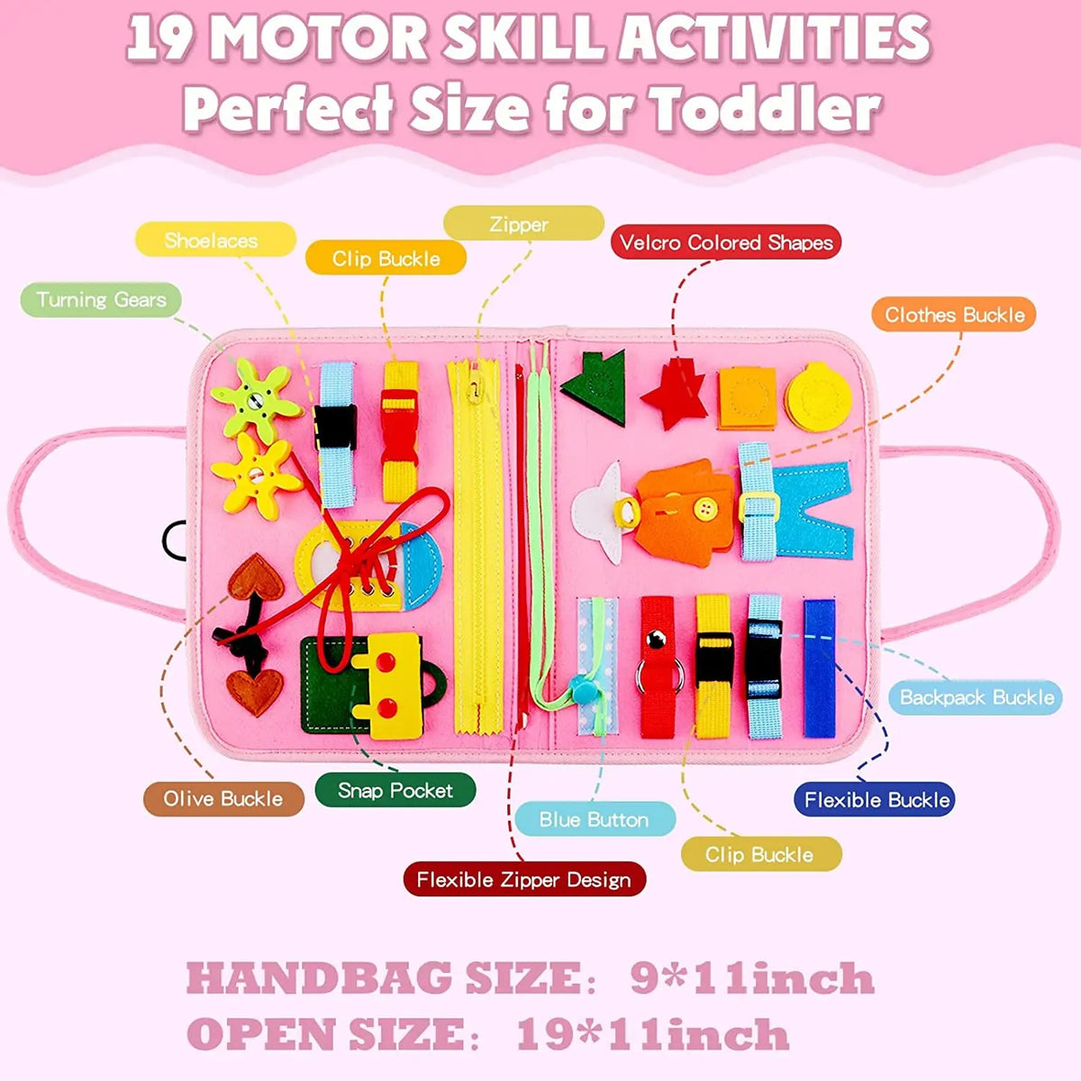 Montessori Felt Busy Board for Toddlers – Interactive Early Learning & Sensory Activity Toy