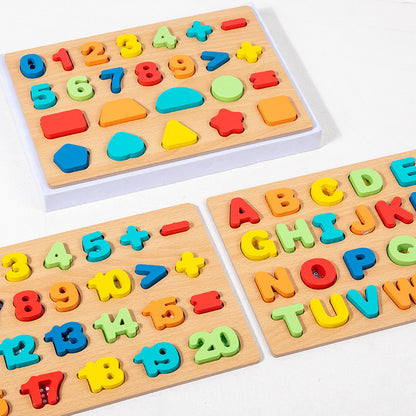 Wooden Montessori Shape Matching Puzzle Board for Kids – Animal, Alphabet & Cognitive Learning Toy