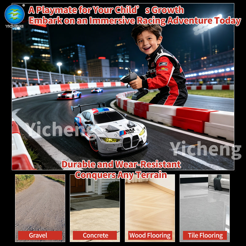 1:24 Scale RC Drift Car – 2.4GHz 4WD Remote Control Racing Car with Full Proportional Control, LED Lights and High-Speed Performance for Kids and Adults