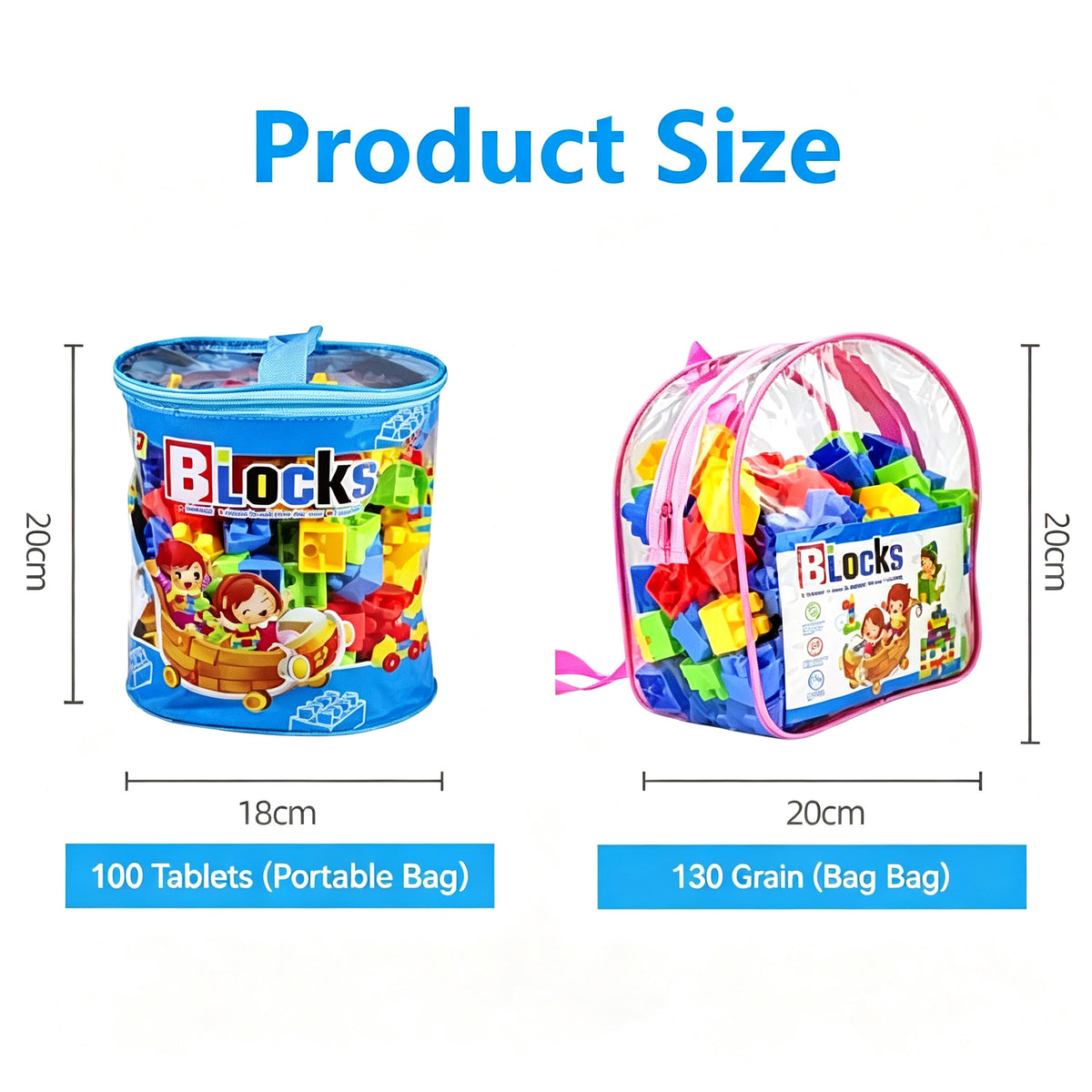 Large Plastic Building Blocks for Kids – Montessori DIY Construction Toy Set for Boys & Girls