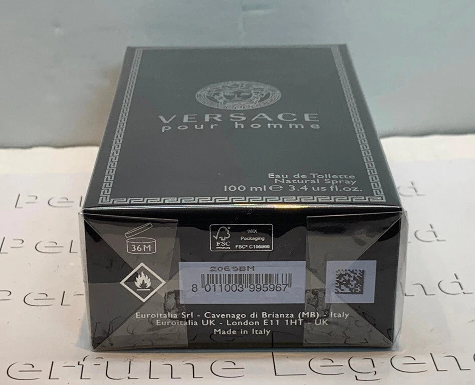 VERSACE POUR HOMME FOR MEN 100ML/3.4 FL.OZ EAU DE TOILETTE SPRAY SEALED SKU3247