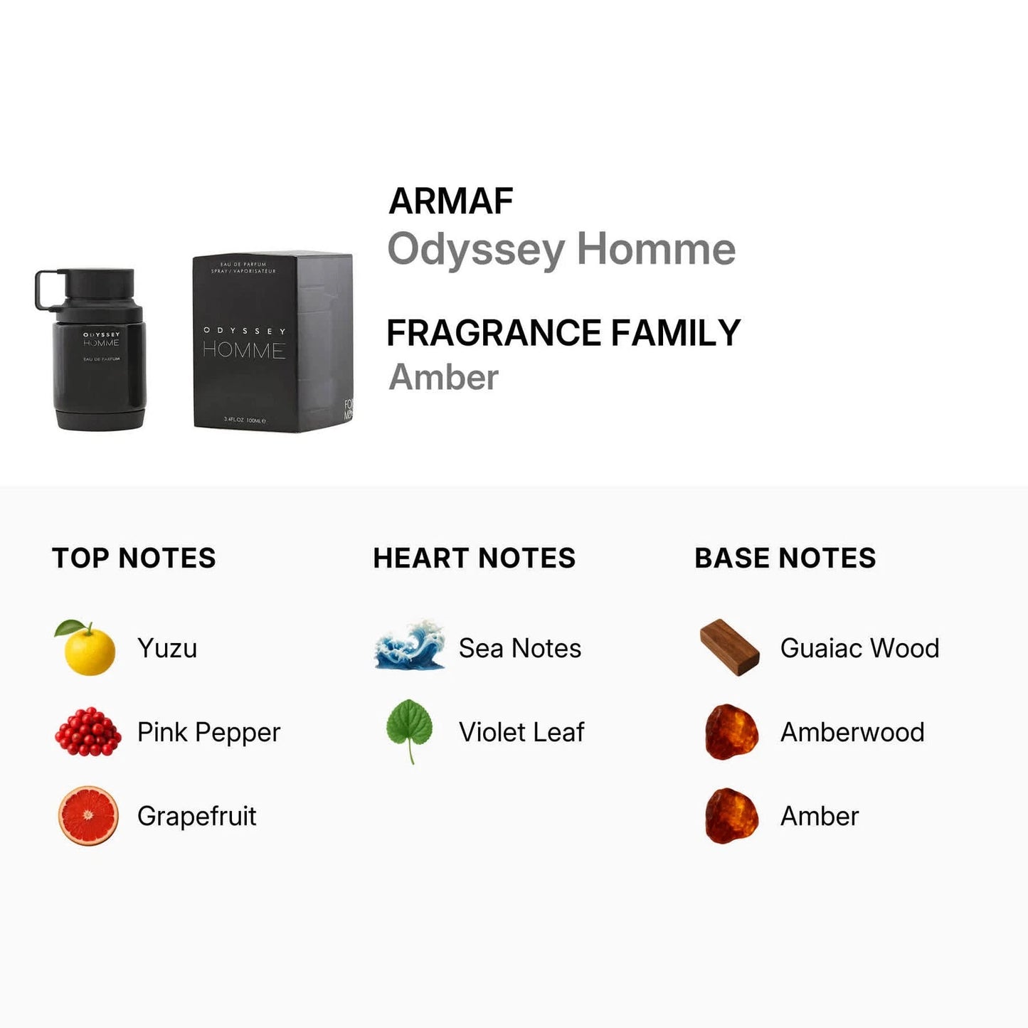 Odyssey Homme Armaf for Men - 3.4 oz EDP Spray 6294015109313