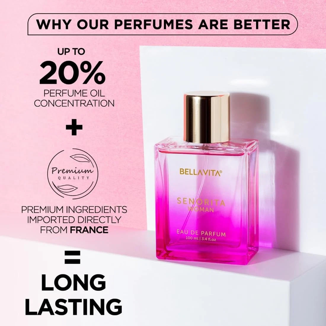 Bellavita Luxury Women Senorita 100ml Eau De Parfum Liquid Perfume For Gift