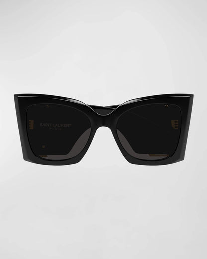 Saint Laurent SL M119 BLAZE-001 Black Gold YSL LOGO Cat Eye AUTHENTIC Sunglasses