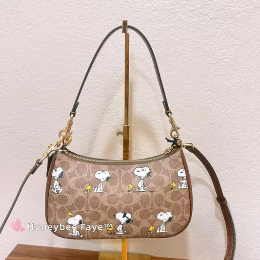 Coach x Peanuts Teri Shoulder Bag, Snoopy Print, Signature Canvas (CBJ88)