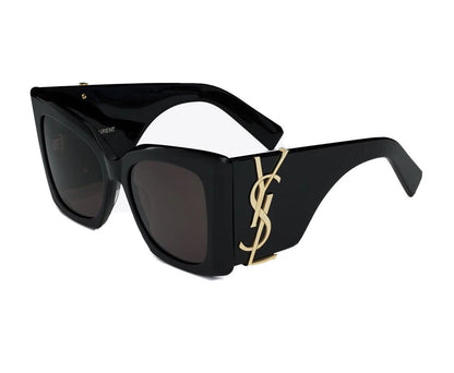 Saint Laurent SL M119 BLAZE-001 Black Gold YSL LOGO Cat Eye AUTHENTIC Sunglasses