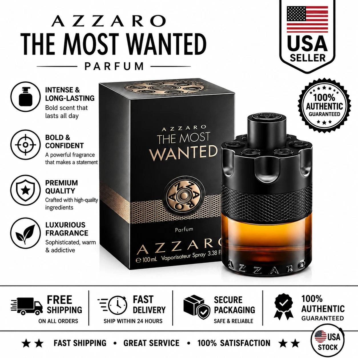 The Most Wanted by Azzaro for Men - 3.38 oz Parfum Spray