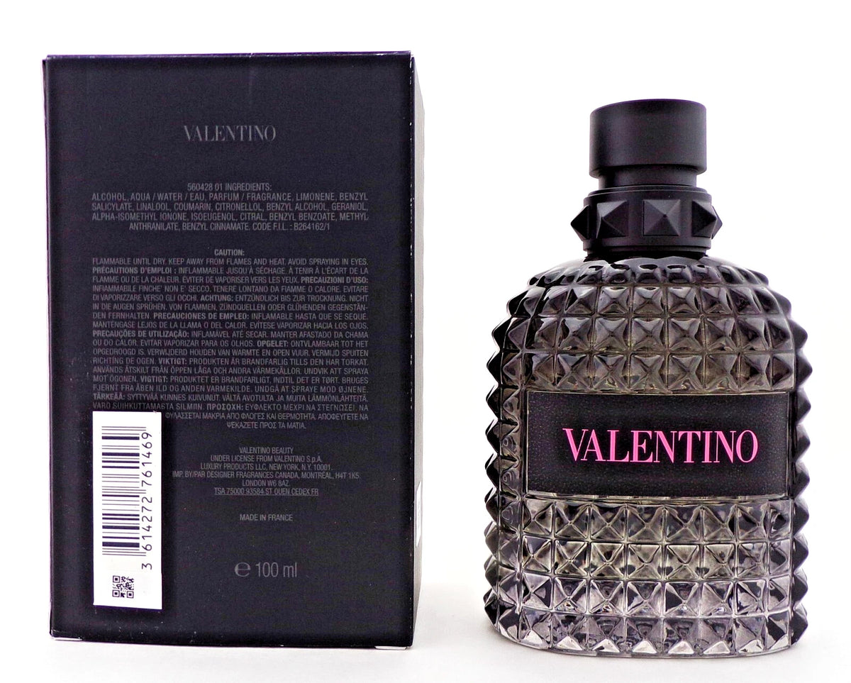 Valentino Uomo BORN IN ROMA 3.4 oz. EDT Spray for Men. New. NO CELLOPHANE